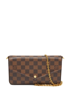 Louis Vuitton Pre-Owned Damier Ebene chain crossbody bag - Brown