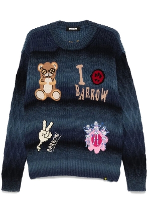 BARROW patch-detail sweater - Blue