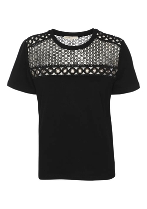 Maje eyelet T-shirt - Black