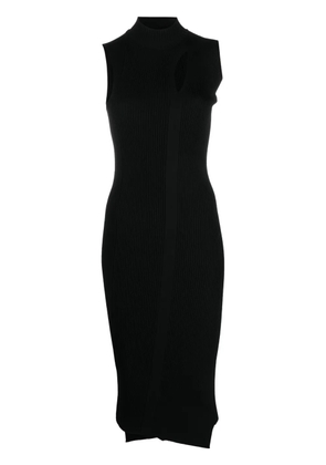 Versace Slashed roll-neck midi dress - Black