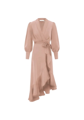 ZIMMERMANN midi ruffled wrap dress - Pink