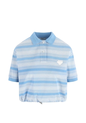 Prada striped logo polo top - Blue