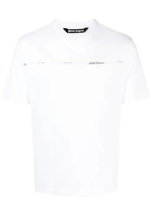 Palm Angels logo-stripe crew-neck T-shirt - White