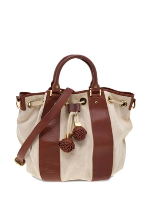 Tory Burch pre-owned Gwendolyn striped canvas tote bag - Neutrals