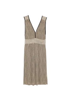 Missoni Pre-Owned 2010s V-neck midi dress - Neutrals