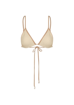 Johanna Ortiz trimmed tie bikini top - Neutrals