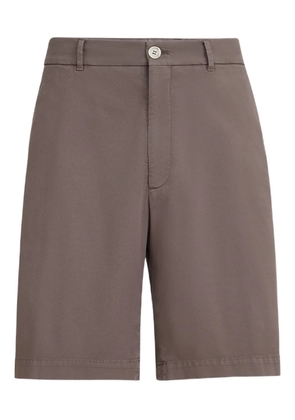Brunello Cucinelli garment-dyed button-fastening cotton shorts - Brown