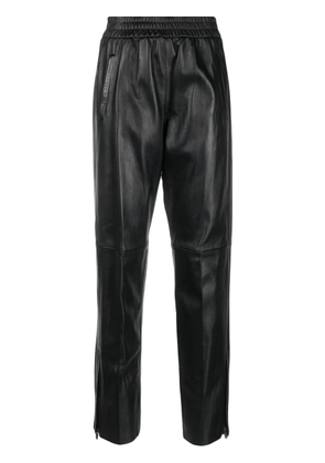 Golden Goose leather elastic-waist cropped trousers - Black