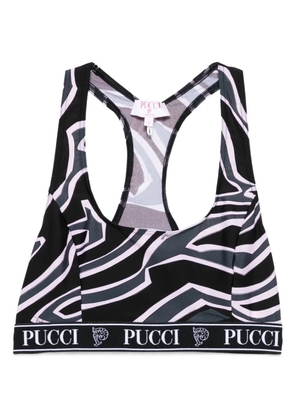 PUCCI racer-neck print sport bra - Black