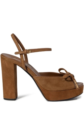 Miu Miu bow-detail heeled sandals - Brown