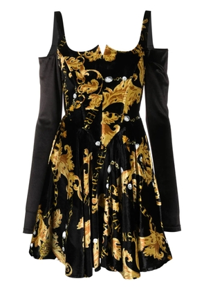 Versace Jeans Couture Chain Couture long-sleeved corset dress - Black