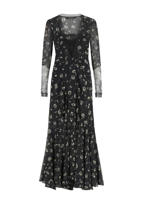 ETRO floral-print lace-trimmed maxi dress - Black