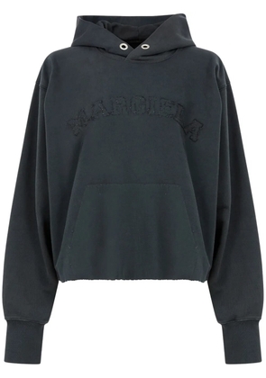 Maison Margiela logo-embroidered cotton hoodie - Grey
