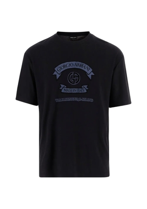 Giorgio Armani logo-print round-neck T-shirt - Blue