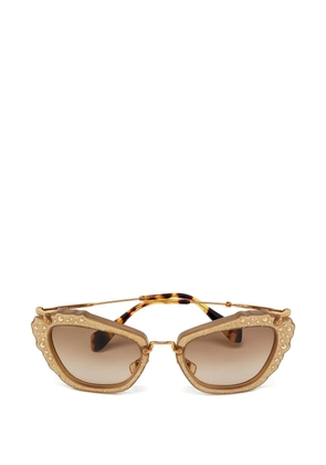 Miu Miu Pre-Owned embellished cat-eye sunglasses - Neutrals