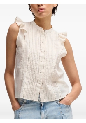 BOSS ruffle-detail sleeveless top - Neutrals