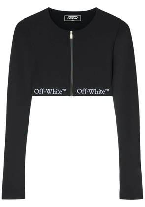 Off-White logo-band crop top - Black