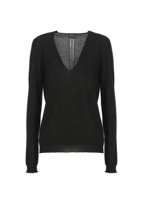 Rick Owens Temple V-neck long-sleeve sweater - Black