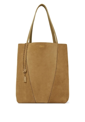 Chloé suede panel tote bag - Brown
