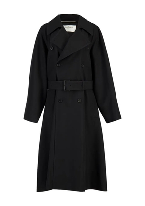 Saint Laurent double-breasted belted trench coat - Black