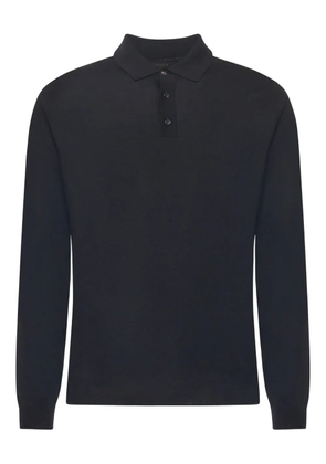 Zanone virgin wool blend polo shirt - Black