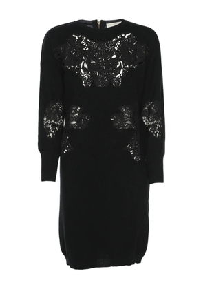 Stella McCartney Pre-Owned floral-embroidery midi dress - Black