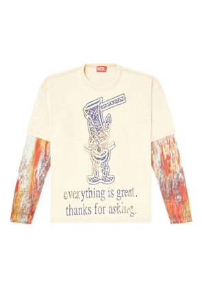 Diesel T-Boxt graphic-print long-sleeve top - Neutrals