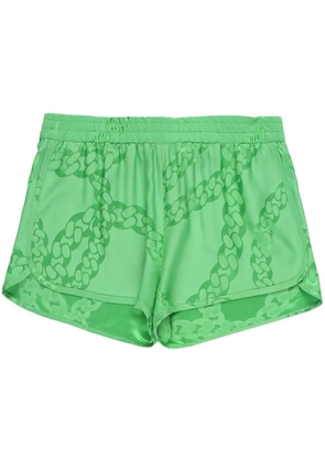 Stella McCartney mid-rise satin finish shorts - Green