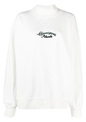 RHUDE logo-embroidered cotton sweatshirt - White