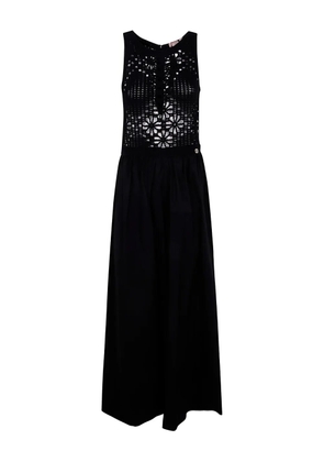 TWINSET crochet-panelled maxi dress - Black