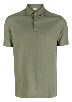 Zanone short-sleeved cotton polo shirt - Green