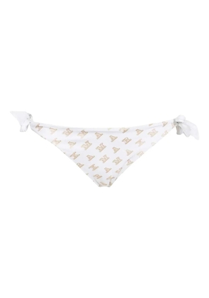 Max Mara logo-print side-tie bikini bottoms - White