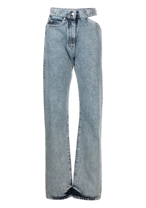 MSGM cut-out straight-leg jeans - Blue