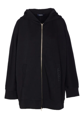 'S Max Mara logo-embroidered hooded coat - Black