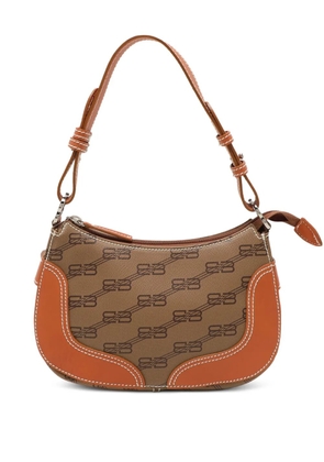 Balenciaga Pre-Owned BB logo-pattern leathe shoulder bag - Brown