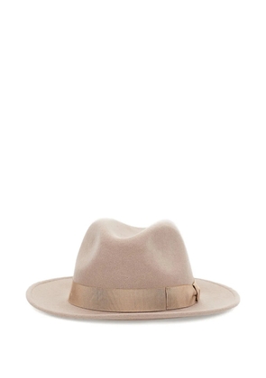 Borsalino Federico ribbon-trim hat - Neutrals