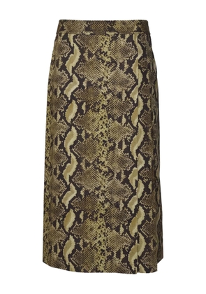 ASPESI snakeskin-print midi skirt - Brown