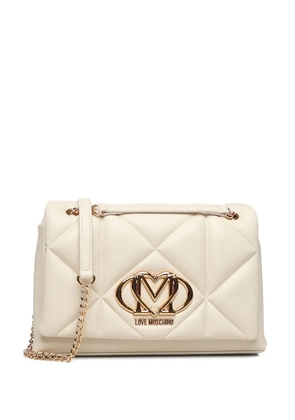 Love Moschino quilted logo shoulder bag - Neutrals