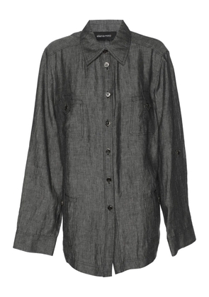 ELENA MIRO` marble-wash effect long-sleeve shirt - Grey