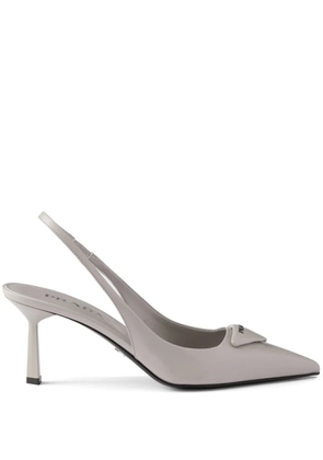 Prada 75mm triangle-logo pumps - Grey