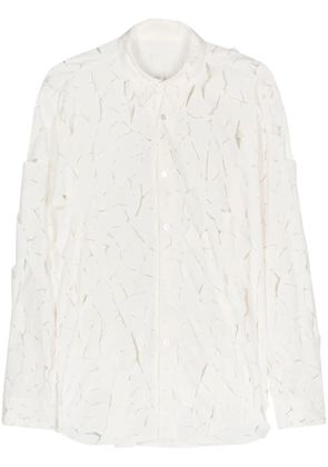 Post Archive Faction cut-out detail long-sleeve shirt - White