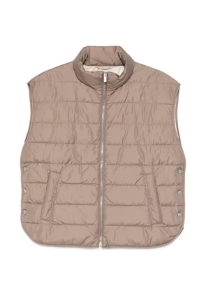 Peserico quilted zip gilet - Neutrals