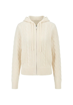 PATRICK ASSARAF cable-knit hooded sweater - White