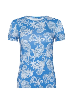 L'Agence paisley-pattern crew-neck T-shirt - Blue