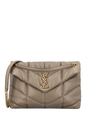 Saint Laurent medium puffer bag in lambskin leather - Neutrals