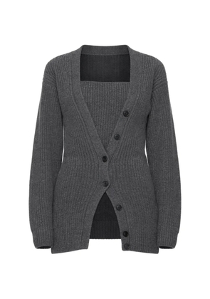 Alexander Wang button square-neck cardigan - Grey