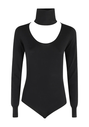 Erika Cavallini DIVA cut-out roll-neck bodysuit - Black
