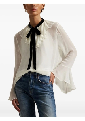 Polo Ralph Lauren ruffled tie-neck blouse - White