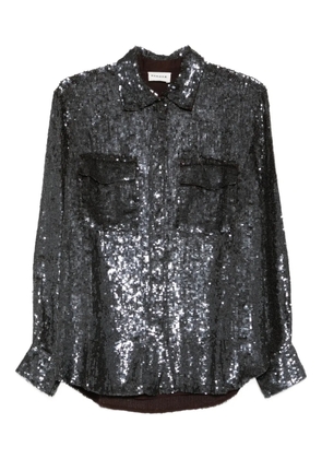 P.A.R.O.S.H. sequinned pocket shirt - Silver