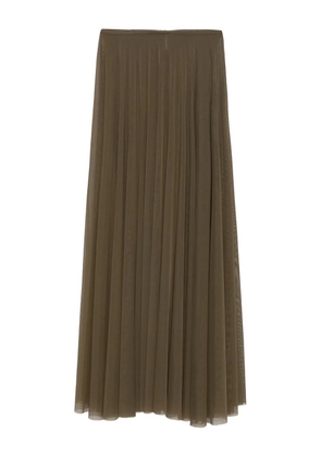 Norma Kamali pleated mesh skirt - Brown